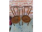 2 Antique Bentwood Thonet Chairs Bistro Cafe Ice Cream Parlor Dining #1