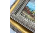 Vintage Jess Niccum Landscape Painting 8”x 10” wood frame 16”x 18”