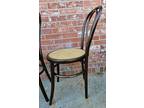 2 Antique Bentwood Thonet Chairs Bistro Cafe Ice Cream Parlor Cane Seats