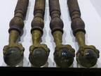 Antique carved table legs set of 4. With 3" glass ball and claw foot.
