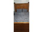 Queen Oak bed, dresser and nightstands