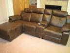Reclining Leatherette Loveseat & Chaise Lounge