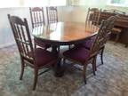 Solid Wood, Double Pedestal Dining Set & Hutch