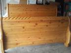 Solid oak king size bed