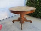 Oak Round Pedestal Table