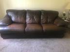 Burgundy genuine leather couch