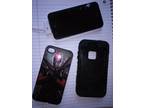 Black iPhone 4 with charger & 2 cases