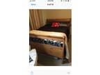 Queen size bed with mattress dresser& mirror