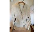 Men's Cream-Colored Suit Jacket Size 42L