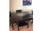 Counter Height Game Table with Lazy Susan Center and 4 padded chairs