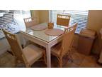 Beautiful unique Kitchen Table w/4 Rattan chairs