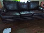 Dark Brown soft leather sofa & love seat
