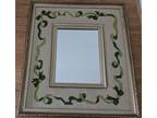 Vintage Collectible Handmade Retro Needlepoint Framed Mirror