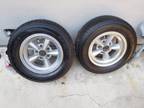 Old style American Mag 5 spoke type wheels and tires (2)