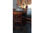Solid wood with square solid inlays..Round table with 4 chairs,Pub Set