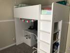 twin loft bed, white color