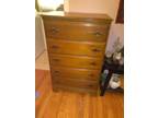 Tall walnut dresser five dresser draws old about 40 years