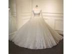 Eileen's Princess Long Sleeve Lace/Tulle Wedding Gown With 1 1/2 Foot Train