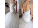 Lynette's Applique Lace Mermaid Wedding Gown
