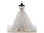 Jessica's A Line White Lace Beading Wedding Gown Without Train Size 16