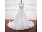 Arletta's Elegant Strapless Lace Crystal Wedding Dress