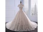Dakota's Lace Applique A Line Wedding Gown