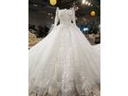 Blanca's Lace A Line Long Sleeve Wedding Gown W/O Train