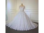 Alexis' A Line Lace Beading Wedding Gown