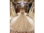 Kayla's A Line Lace Tulle Wedding Gown With Cap Sleeves
