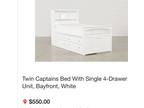 Twin Captain Bed with 4-drawer unit