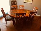 Dinning room table, chairs (6) and hutch