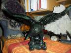 Exceptional and Beautiful Antique Black Jade Eagle Statue