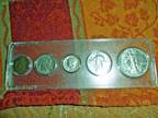 Mixed Silver and Copper Coin Set in Plastic Holder. Bu, UNC to XF Condtion