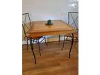 Metal & Wood Table and Four Chairs