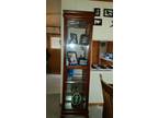 Dark Brown Wooden Hutch with Glass pieces LIKE NEW!