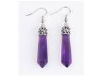 Amethyst Crystal Pillar Earrings