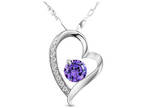 Amethyst Heart Pendant Necklace