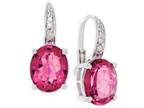 Pink Oval Quartz Diamond Earrings
