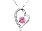 Pink Crystal Heart Necklace