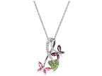 Multicolor Butterfly Heart Necklace