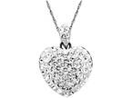 Crystal Heart Pendant Necklace in Sterling Silver