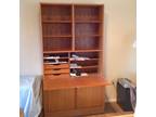 Teak secretary Copenhaugen style, two piece with file and drop down desk.