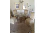 Bevelled glass dining room table