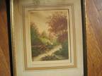 Vintage Paris Etching Society Framed Colored Etching Art SIGNED by Pierre