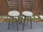 2 Swivel Bar Stools w/ Backs