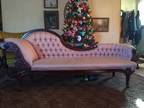 Rolled and tufted fainting couch