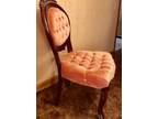 Peach velvet side chair