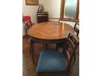 Oval dining table 42x66 , 6 chairs , 2 leaves, protective pads