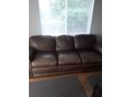 Dark browm leather couch and lov seat moving sale