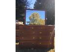 Tiger Oak Buffet & Cherry Dresser with MIrror